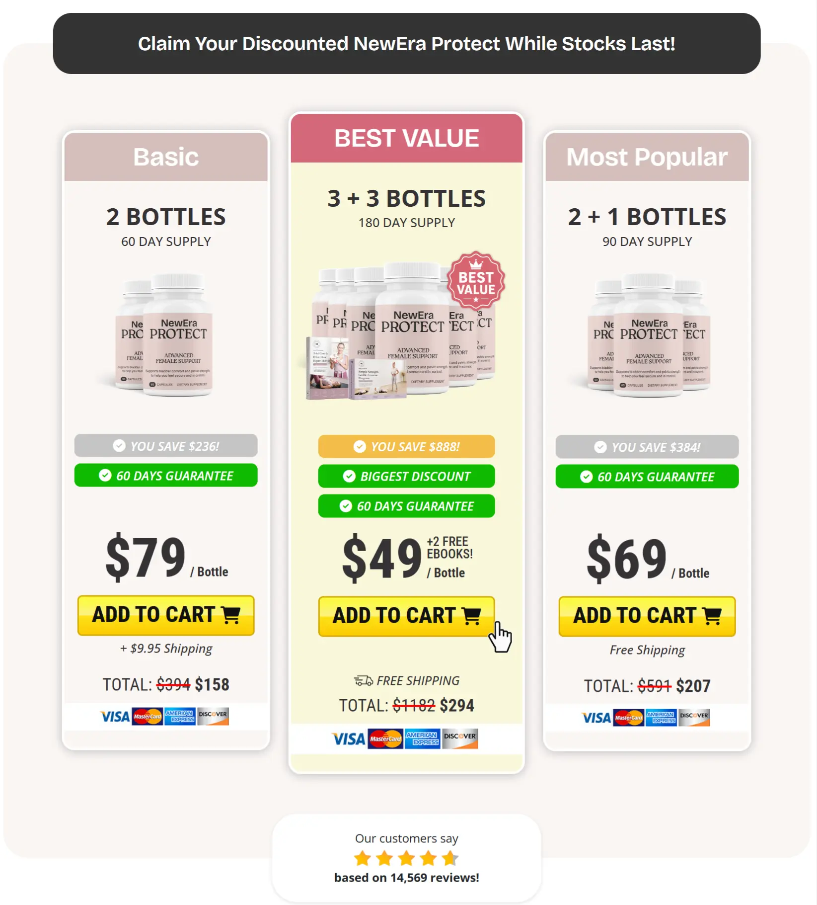 NewEra Protect Discount Pricing Packages 1, 3, 6 Bottles